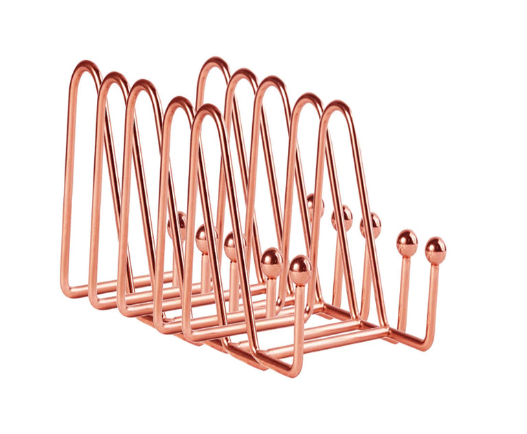 Pack of Rose Gold Metal Easel with wounded edge at end. Mirror polished 4.5 inch height