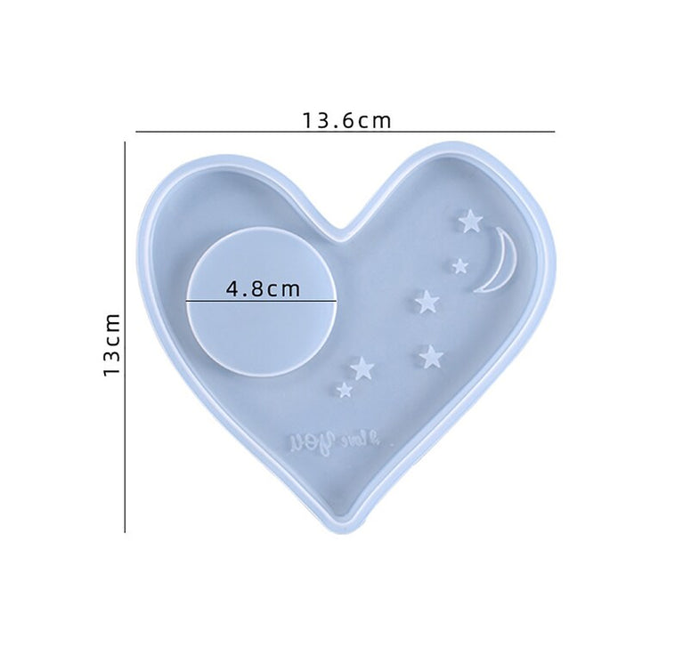 Heart Shape Coaster Mold, Tealight Mould  Coffee Cup Mat ResinMold, Heart Shaped Coaster Silicone Mold,