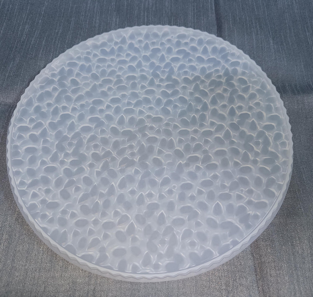Assortment 3D/ 1 pack 10 inch round Shape Crystal Crushed Diamond Tray Silicone Mold Stone Pattern