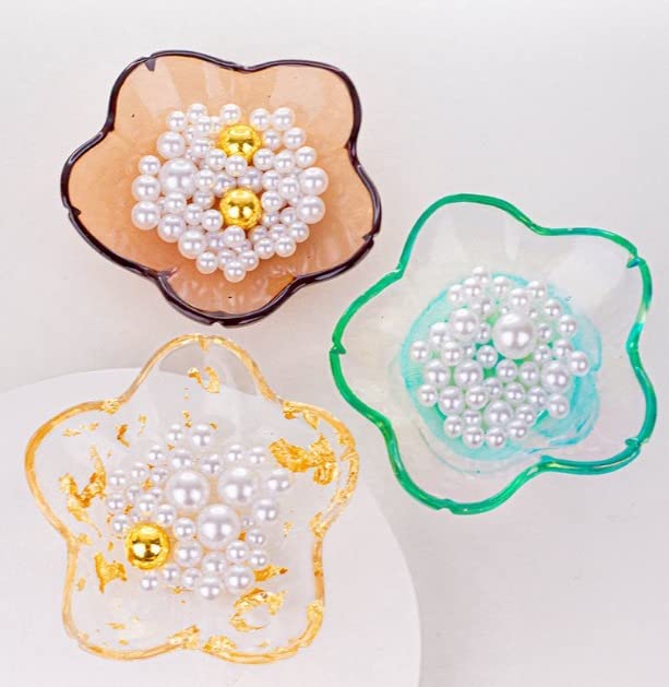 SNOOGG Flower Dish Resin Mold, Flower Plate Silicone Mold, DIY Resin Jewelry Earrings Necklace Holder, Jewelry Dish Resin Mold, Epoxy Resin Art