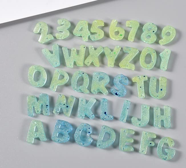 SNOOGG Alphabet Earring Mold, Mini Letter Number Silicone Molds for Jewelry Making 36 Cavity