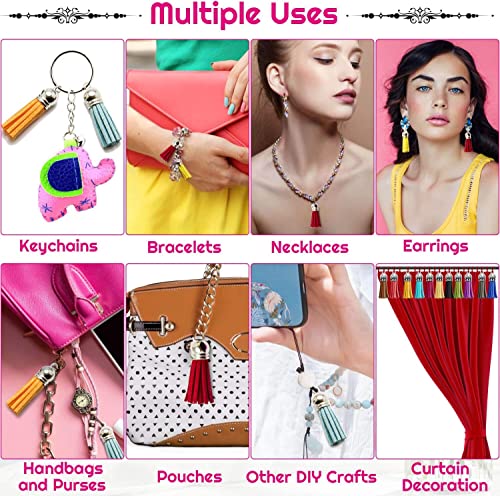 SNOOGG Tassel Charms Velvet Tassel Pendant Colourful Beads Tassels Bag Handbag Keyring Cell Phone Straps Jewelry Charms