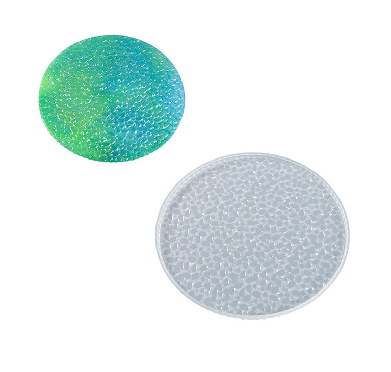 Snoogg 1 Pack of 10 inch 3D Textured Disc Round Resin Moulds for epoxy Resin Casting