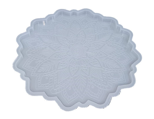 Snoogg 8 inch Mandala Flowers Coaster Mould for RESin, 3 Pack Sun Flowers Tray RESin Moulds Epoxy RESin Casting Silicone Moulds for DIY RESin Mandala Coaster Snacks Serving