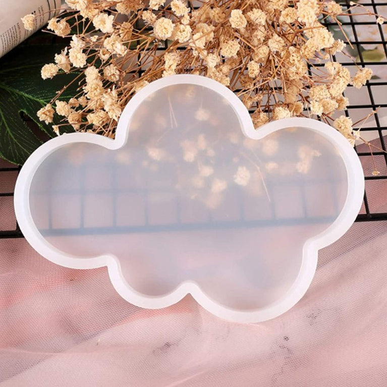 SNOOGG 1 Pack 5 inch Clouds Shape Silicone Molds Craft Reusable Coaster Resin Mould