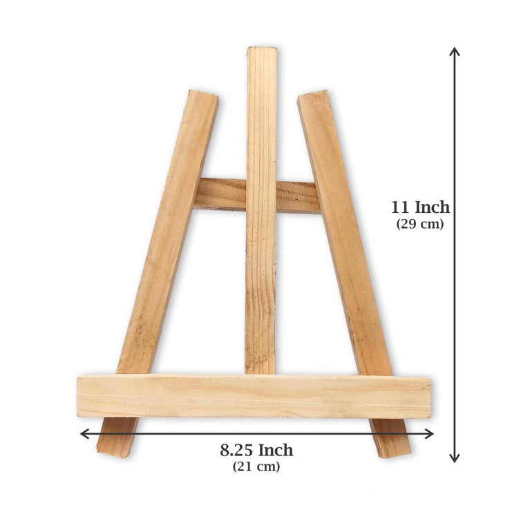 Natural Pine wood T-Type Easel Stand 12 inch height. Polished for Artist Painting Party Tripod Easel - Tabletop Holder Stand for Small Canvases, Kids Crafts, Business Cards, Signs, Photos, Gift