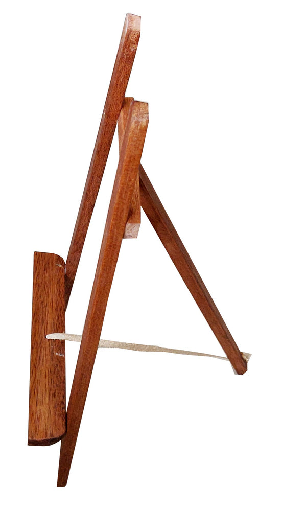 Teak Wood T-Type Easel Stand 18 inch height. Polished for Artist Painting Party Tripod Easel - Tabletop Holder Stand for Small Canvases, Kids Crafts, Business Cards, Signs, Photos, Gift