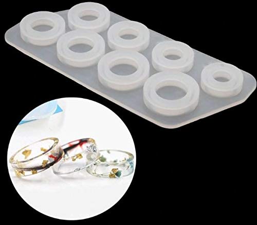 Silicone RESin jewellery mold for Finger Rings in 8 sizes. 8 cavities.