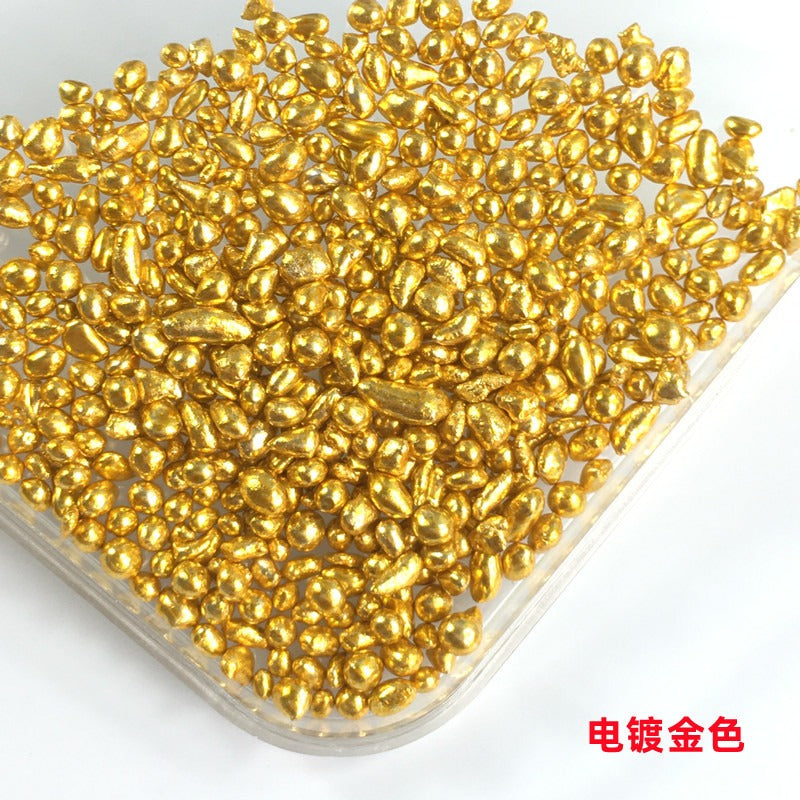 Electroplated gold stones siz 2-4 mm. water proof. Gloss finish. High Quality pack of 50 Gram