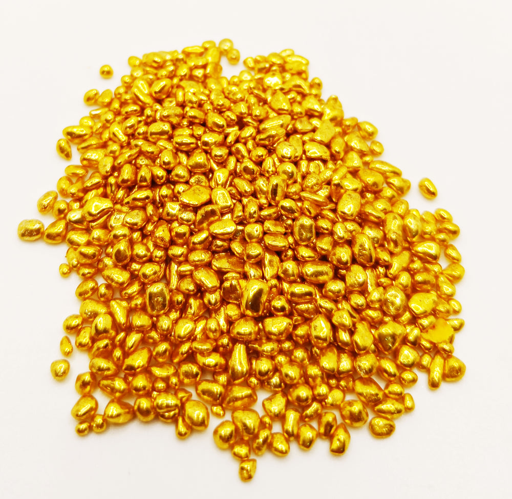 Electroplated gold stones siz 2-4 mm. water proof. Gloss finish. High Quality pack of 50 Gram