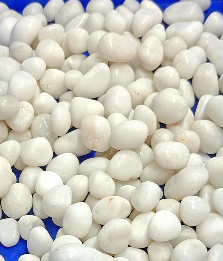 Snoogg 250 Gram White pebble Stone Embellishment   for Multi use in resin art and aquarium size : 8-15 mm
