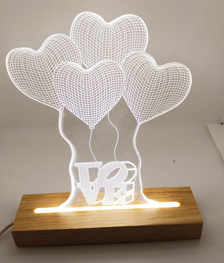 Buy Acrylic Gifts N Craft Customized Heart 3D Illusion Photo Led Lamp 18X22  Cm (Gnc 273), Multicolor Online at Low Prices in India - Amazon.in