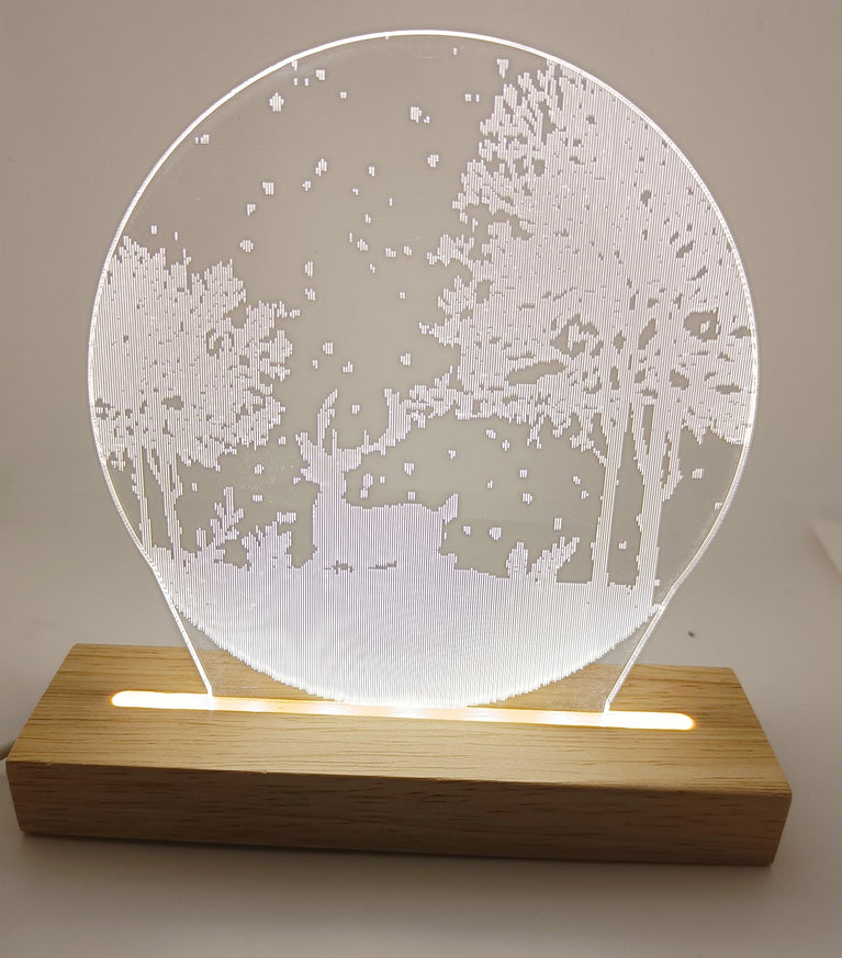 Snoogg Gift Night Light Clear Crystal Acrylic Gifts in various patterns and designs. with LED Light Lamp Base Remembrance Bereavement, Beautiful Gifts PRESent for Loved One