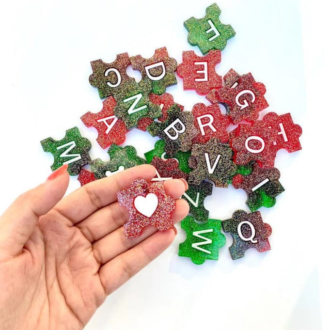 Silicone Resin Alphabet Puzzle mold  …. Cavities