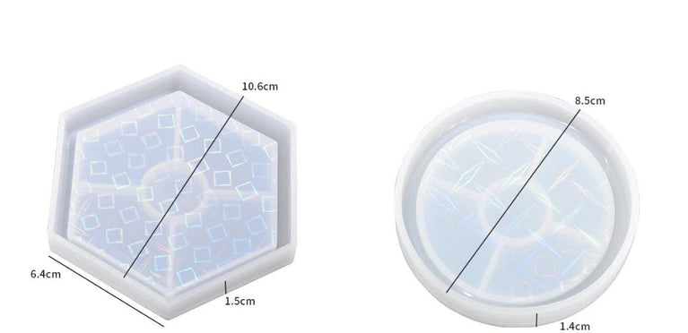 Snoogg 1 Pcs Silicone Holographic Resin Mold Holographic Coaster Molds for Resin Silicone Molds Epoxy Resin Molds for DIY Coaster, Home Decoration (Square)