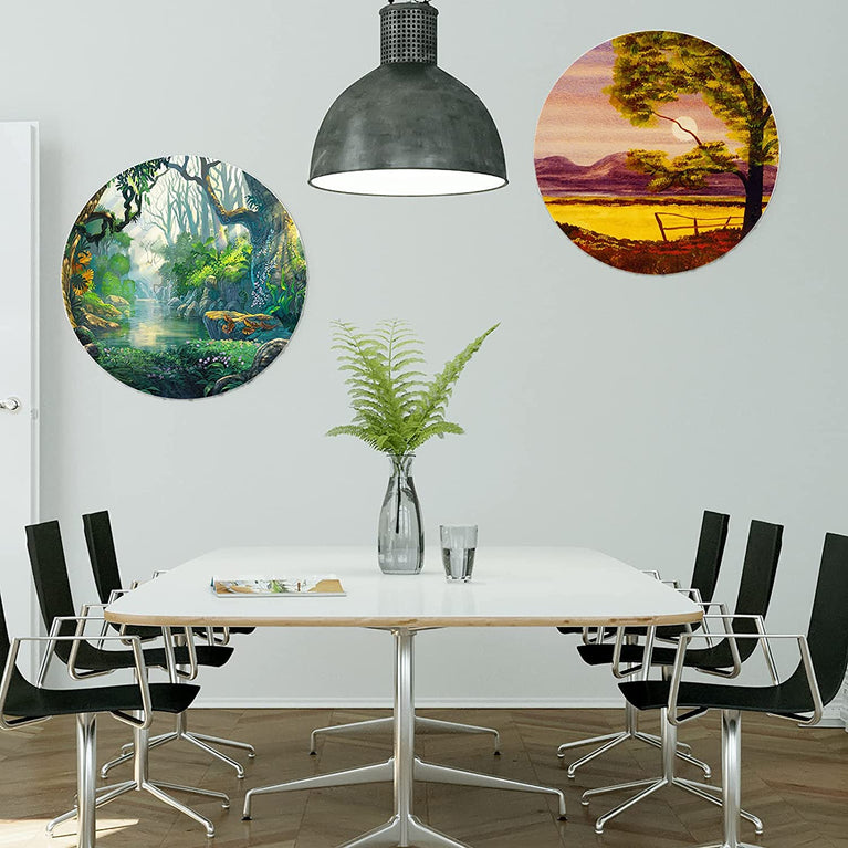 Snoogg Stretched Round Canvas Panel for Acrylic , Oil Painting, Mix Media Etc. sizes 4,6,8,10,12, & 15 Inch.