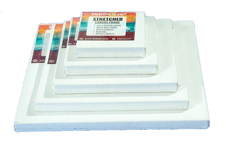 Snoogg Stretched Square Canvas Panel for Acrylic , Oil Painting, Mix Media Etc. sizes 4,6,8,10,12, & 15 Inch.