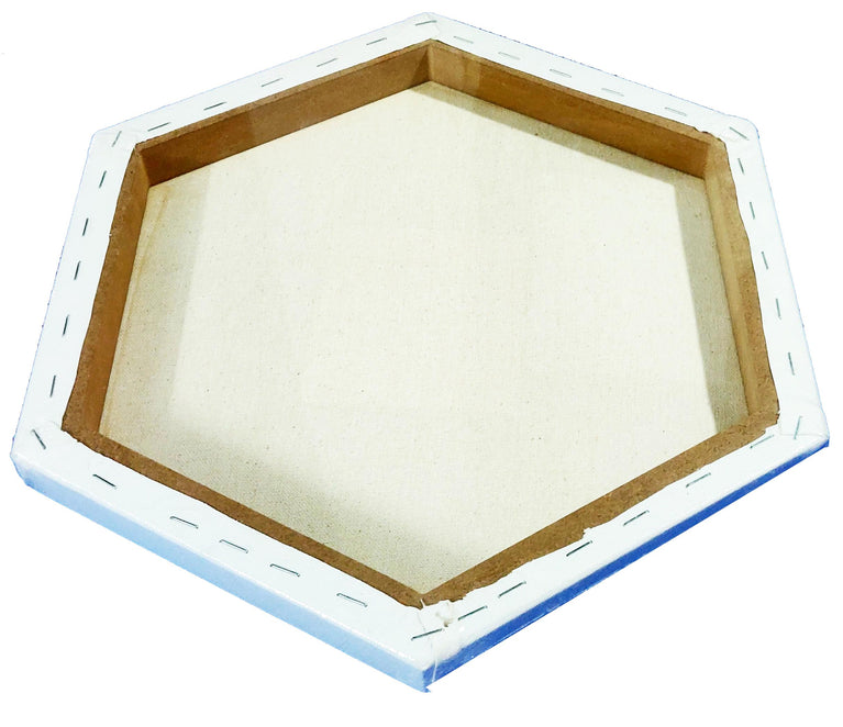 Snoogg Hexagonshape Canvas Panel for Acrylic , Oil Painting, Mix Media Etc. sizes 4,6,8,10,12, & 15 Inch.