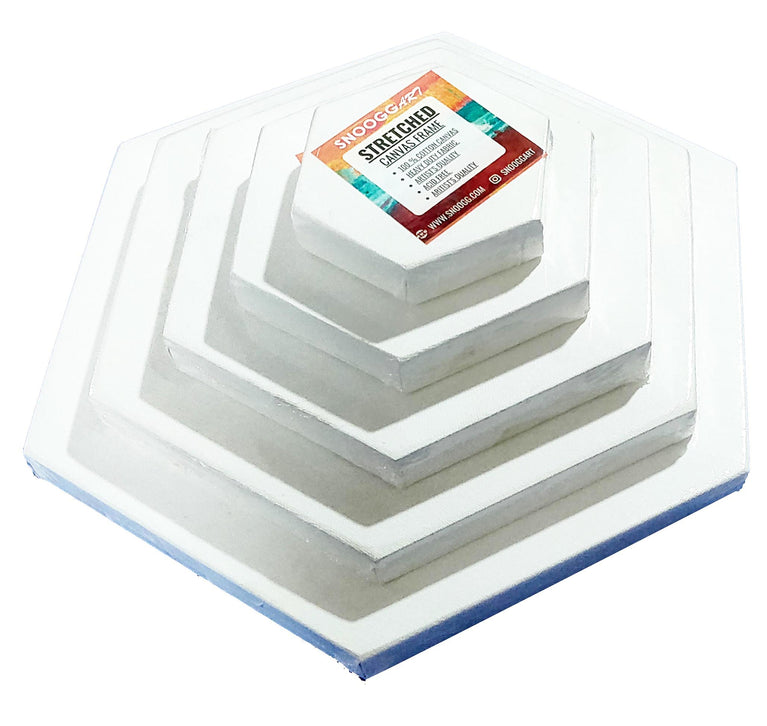 Snoogg Hexagonshape Canvas Panel for Acrylic , Oil Painting, Mix Media Etc. sizes 4,6,8,10,12, & 15 Inch.