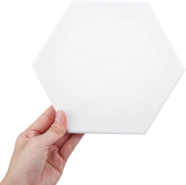 Snoogg Hexagonshape Canvas Panel for Acrylic , Oil Painting, Mix Media Etc. sizes 4,6,8,10,12, & 15 Inch.