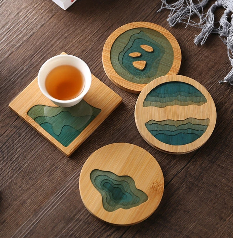 Wood River pattern coaster pack - 1 Epoxy Coasters For DIY RESin Coaster Blanks Artist and Hobbyist