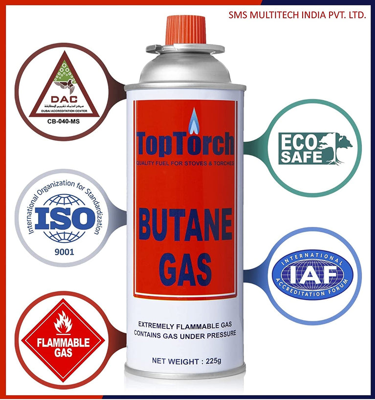 Butane Gas Canister for Torch Flame Lighter Butane Torch Refiller 225 Gram any  Brand