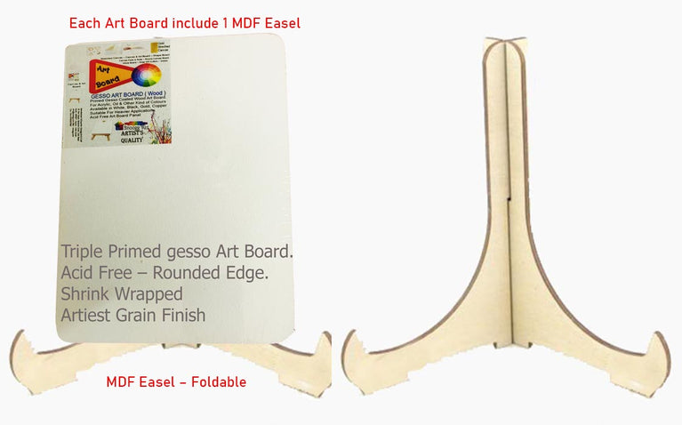 MAB With or Without Easel    Mini Art Board with Easel Size : 3x3, 4x4, 5x5 and 4x6  Inch.