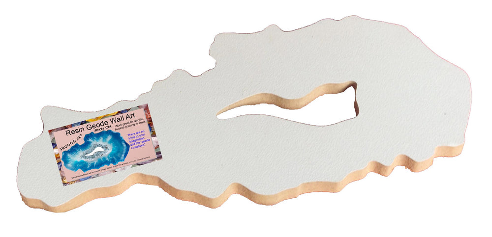 SNOOGG White Coated Geode Agate ellipse  Art Board 6 mm Wood cutout. Plaque, DIY, for RESin, epoxy art 6 inch to 16 inch