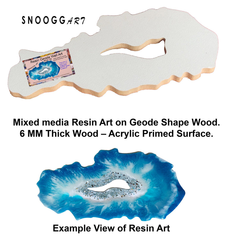 SNOOGG MDF Coated Geode Agate ellipse  Art Board 6 mm Wood cutout. Plaque, DIY, for Resin, epoxy art 6 inch to 16 inch