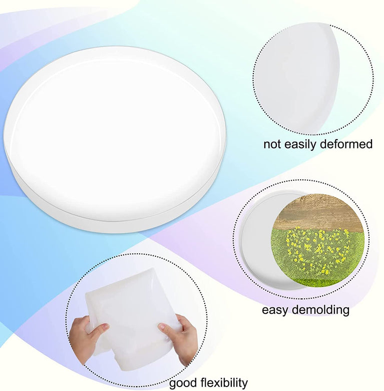 24 Inch Resin Table Molds, Large Thickened Round Silicone Resin Tray Molds, Epoxy Resin Topdesk Molds for Charcuterie Board, River Table, DIY Art Home Decoration