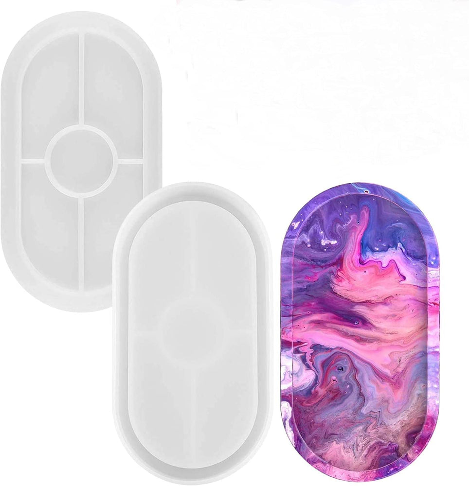 SNOOGG 1 Pack 8 inch oval shape Tray Silicone Moulds Use for Resin Casting for Event, Resin Art