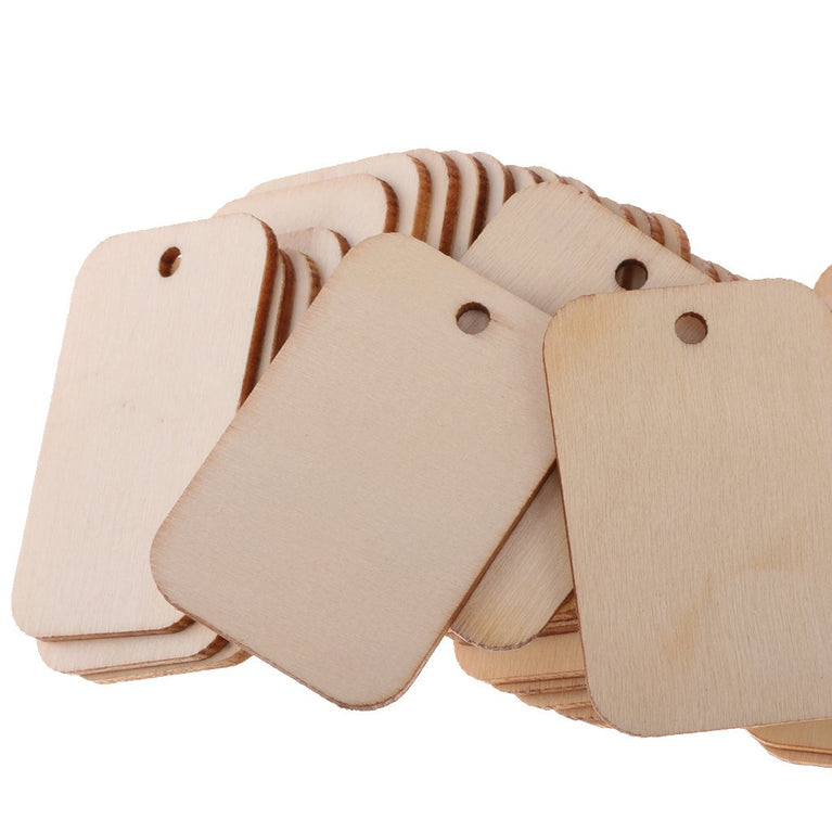 Pack of 10 MDF Square tag. With Hole  Laser cut Rounded Edge for DIY and Art / Crafts project