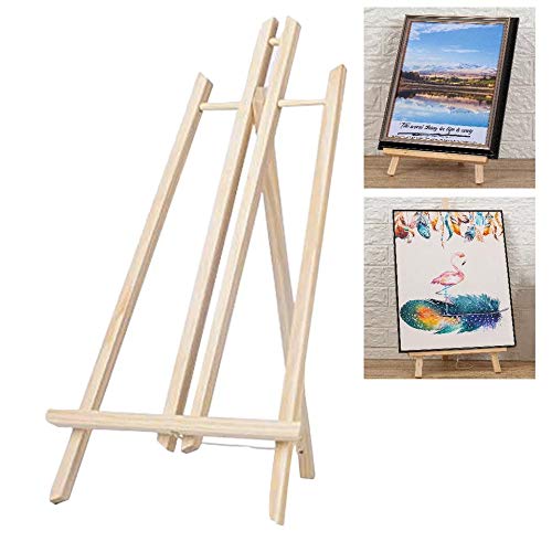 Teak wood Natural wood 5 pc Construction Easel Stand 18 inch height. Polished for Artist Painting Party Tripod Easel - Tabletop Holder Stand for Small Canvases, Kids Crafts, Business Cards, Signs, Photos, Gift